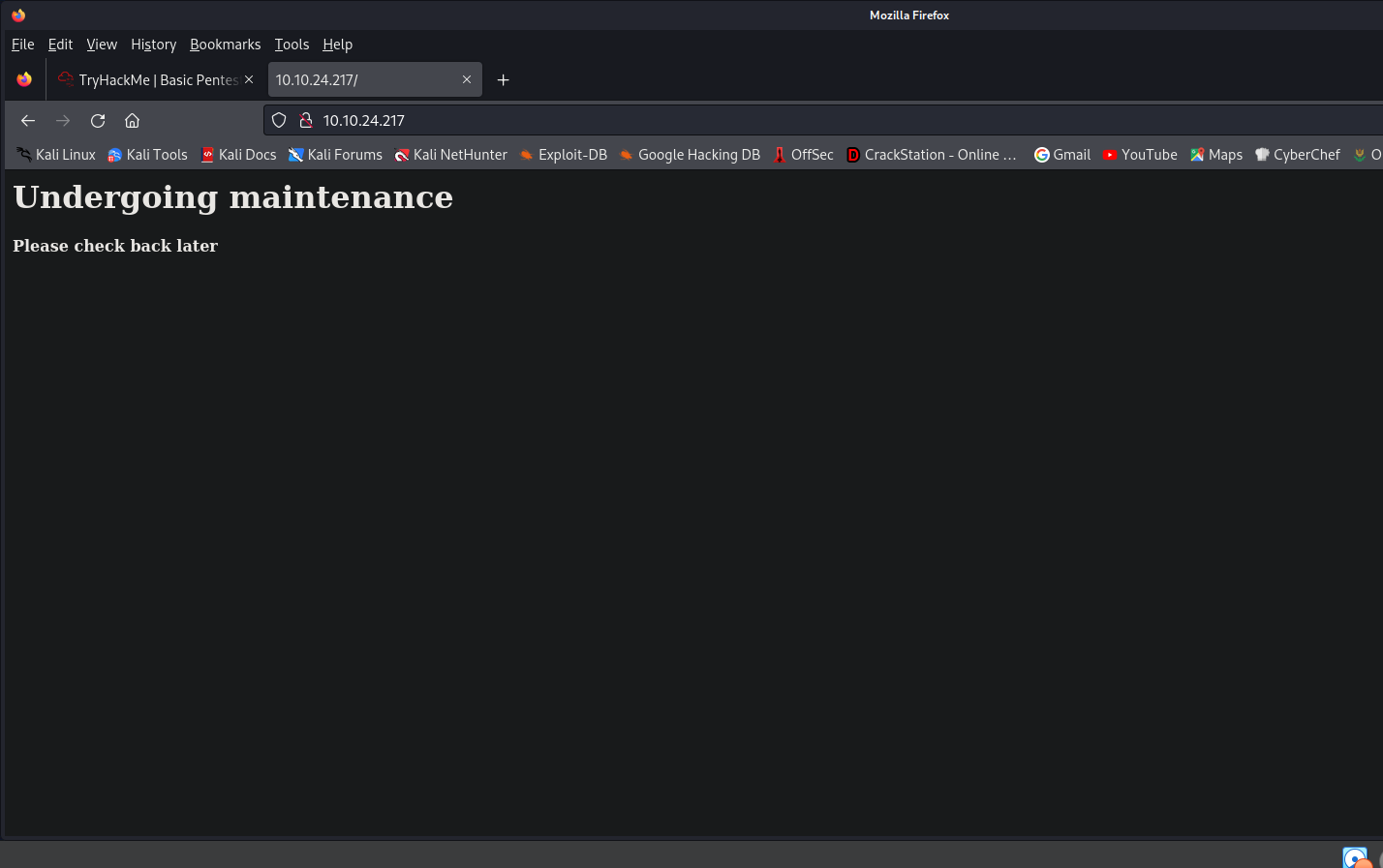 Página en mantenimiento